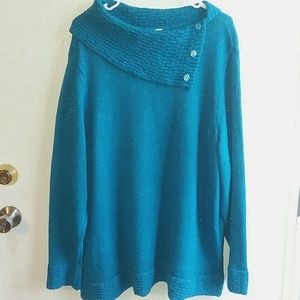 CJ Banks Sweaters - Beautiful teal sweater with metallic size 3X CJ Banks Sweaters - Beautiful teal sweater with metallic size 3X